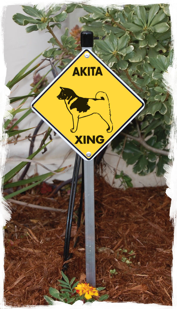 Akita Xing (Crossing) Dog Signs or Sticker