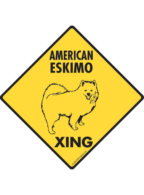 American Eskimo Xing Sign or Sticker