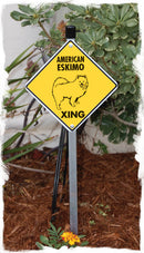 American Eskimo Xing (Crossing) Dog Signs or Sticker-5