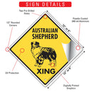 Australian Shepherd Xing (Crossing) Dog Signs or Sticker-3
