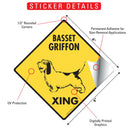Basset Griffon Xing (Crossing) Dog Signs or Sticker-2