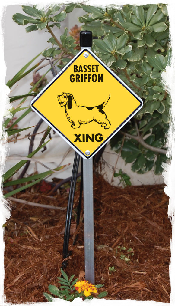 Basset Griffon Xing (Crossing) Dog Signs or Sticker