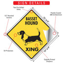 Basset Hound Xing (Crossing) Dog Signs or Sticker-3