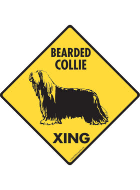 Bearded Collie Xing Sign or Sticker