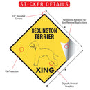 Bedlington Terrier Xing (Crossing) Dog Signs or Sticker-2