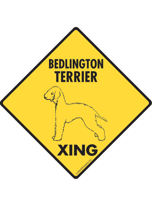 Bedlington Terrier Xing Sign or Sticker