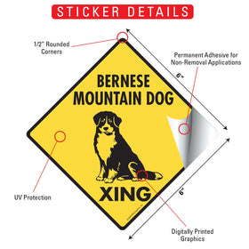 Bernese Mountain Dog Xing (Crossing) Signs or Sticker - 0