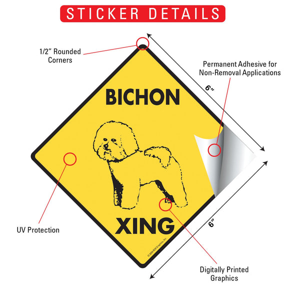Bichon Frise On Guard Dog Signs or Sticker