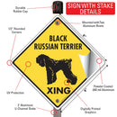 Black Russian Terrier Xing (Crossing) Dog Signs or Sticker-4