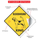Bloodhound Xing (Crossing) Dog Signs or Sticker-2