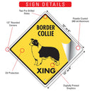 Border Collie Xing (Crossing) Dog Signs or Sticker-3