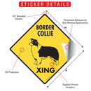 Border Collie Xing (Crossing) Dog Signs or Sticker-2