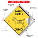 Border Terrier Xing (Crossing) Dog Signs or Sticker-3