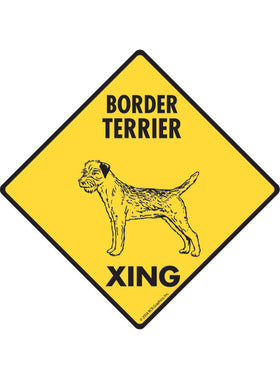 Border Terrier Xing Sign or Sticker