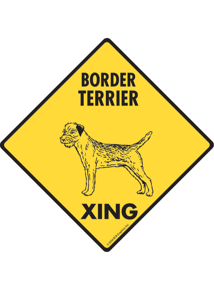 Border Terrier Xing Sign or Sticker