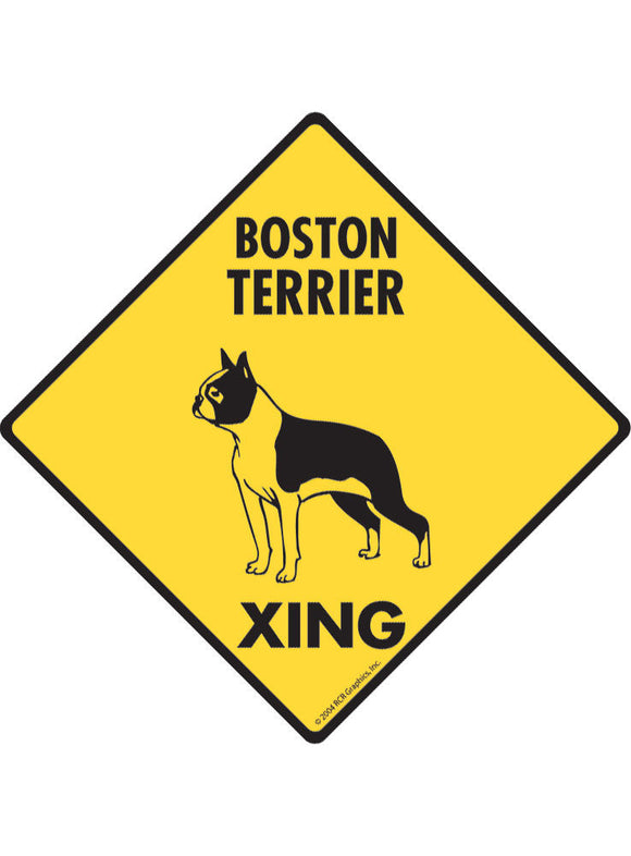 Boston Terrier Xing Sign or Sticker