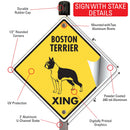 Boston Terrier Xing (Crossing) Dog Signs or Sticker-4