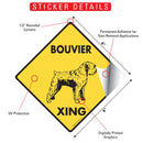 Bouvier des Flandres Xing (Crossing) Dog Signs or Sticker-2