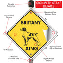 Brittany Xing (Crossing) Dog Signs or Sticker-4