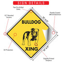 Bulldog Xing (Crossing) Dog Signs or Sticker-3