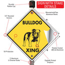 Bulldog Xing (Crossing) Dog Signs or Sticker-4