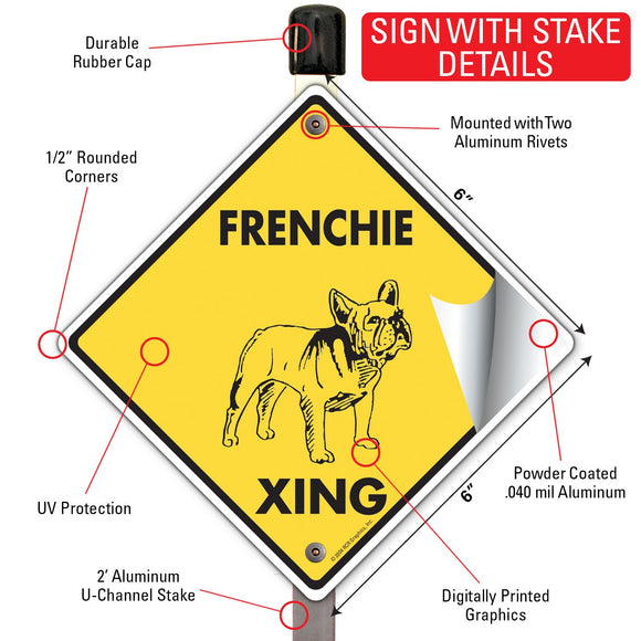 French Bulldog (Frenchie) Xing (Crossing) Dog Signs or Sticker