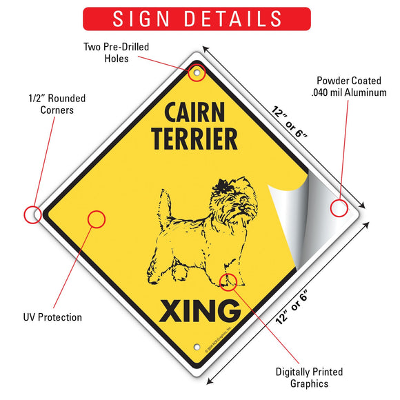 Cairn Terrier Xing (Crossing) Dog Signs or Sticker