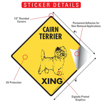 Cairn Terrier Xing (Crossing) Dog Signs or Sticker - 0