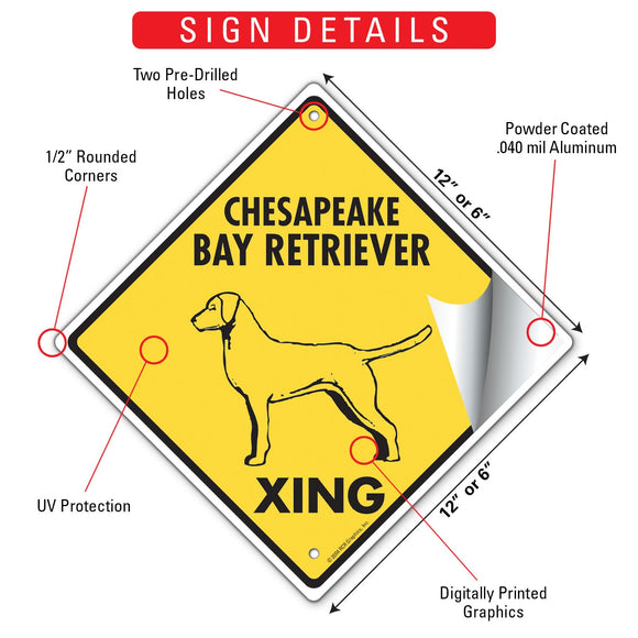 Chesapeake Bay Retriever Xing (Crossing) Dog Signs & Sticker