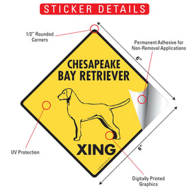 Chesapeake Bay Retriever Xing (Crossing) Dog Signs & Sticker - 0