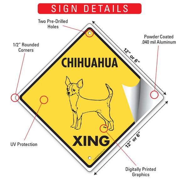 Chihuahua (Short Hair) Xing (Crossing) Dog Signs or Sticker