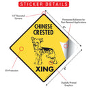 Chinese Crested Xing (Crossing) Dog Signs or Sticker-2