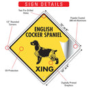 English Cocker Spaniel Xing (Crossing) Dog Signs or Sticker-3