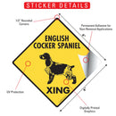 English Cocker Spaniel Xing (Crossing) Dog Signs or Sticker-2