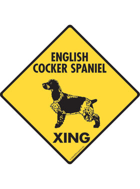 English Cocker Spaniel Xing Sign or Sticker