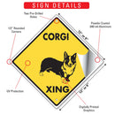Corgi Xing (Crossing) Dog Signs or Sticker-3