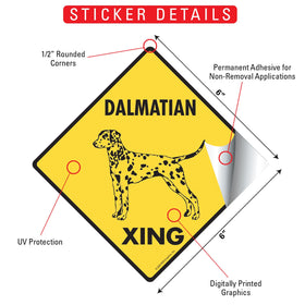 Dalmatian Xing (Crossing) Dog Signs or Sticker - 0