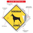 Doberman Pinscher Xing (Crossing) Dog Signs or Sticker-3