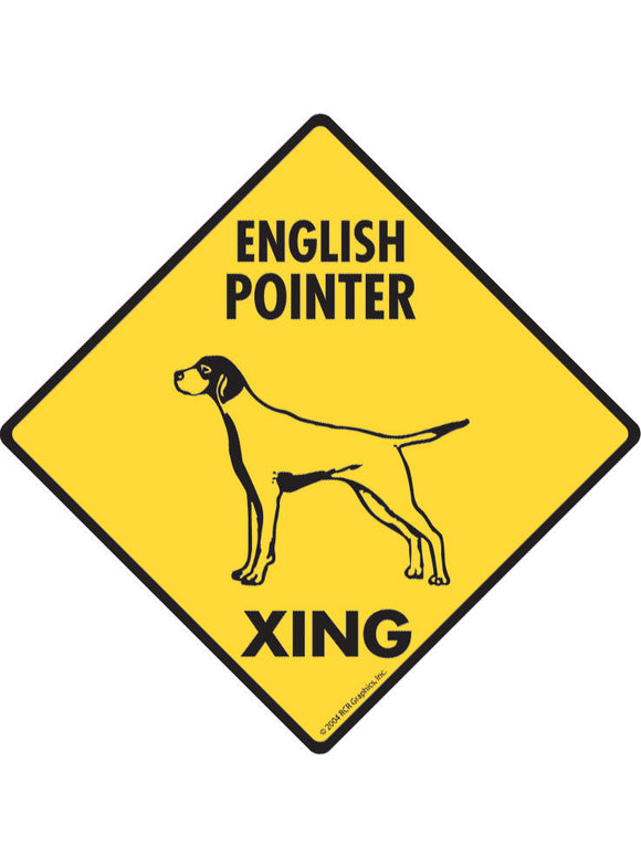 English Pointer Xing Sign or Sticker