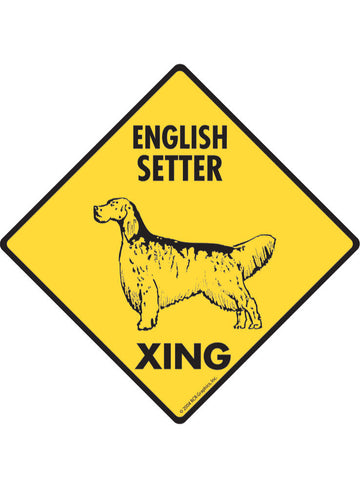 English Setter Xing Sign or Sticker