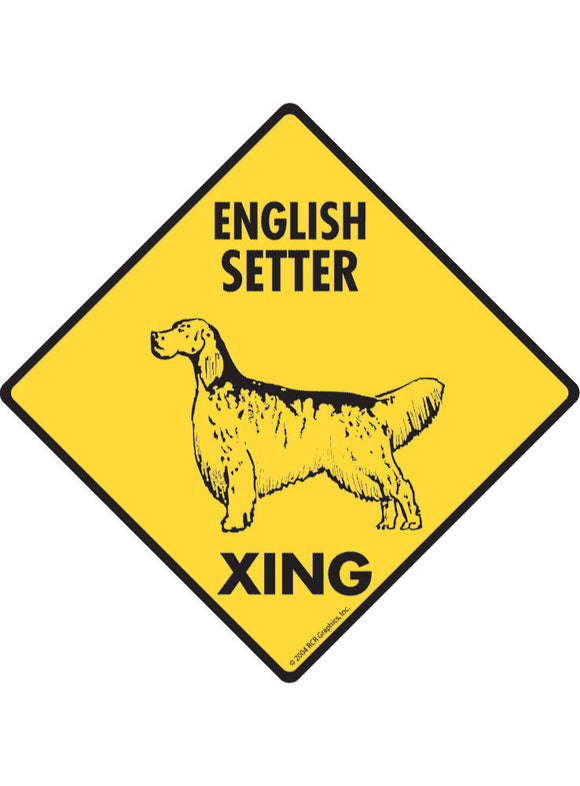 English Setter Xing Sign or Sticker