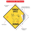 Finnish Spitz Xing (Crossing) Dog Signs or Sticker-2
