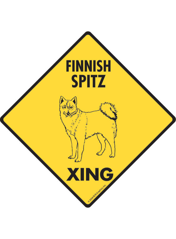 Finnish Spitz Xing Sign or Sticker