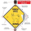 Finnish Spitz Xing (Crossing) Dog Signs or Sticker-4