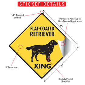 Flat-Coated Retriever Xing (Crossing) Dog Signs or Sticker - 0