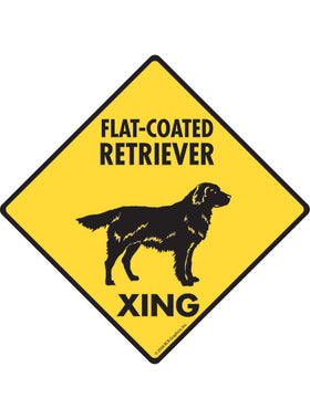 Flat-Coated Retriever Xing Sign or Sticker