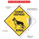 German Shepherd Xing (Crossing) Dog Signs or Sticker-2