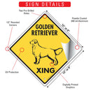 Golden Retriever Xing (Crossing) Dog Signs or Sticker-3