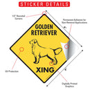 Golden Retriever Xing (Crossing) Dog Signs or Sticker-2