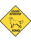 Golden Retriever Xing Sign or Sticker